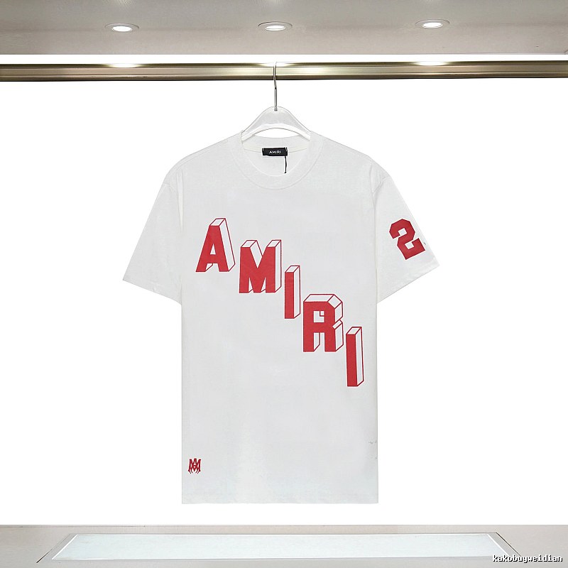 Amiri Patterned Graphic T-shirt White Blue Amiri with Signature Styling