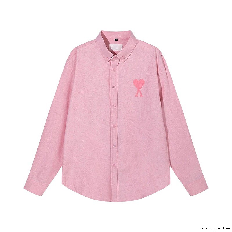 AMI's Love Minimalist Style Pink Shirt