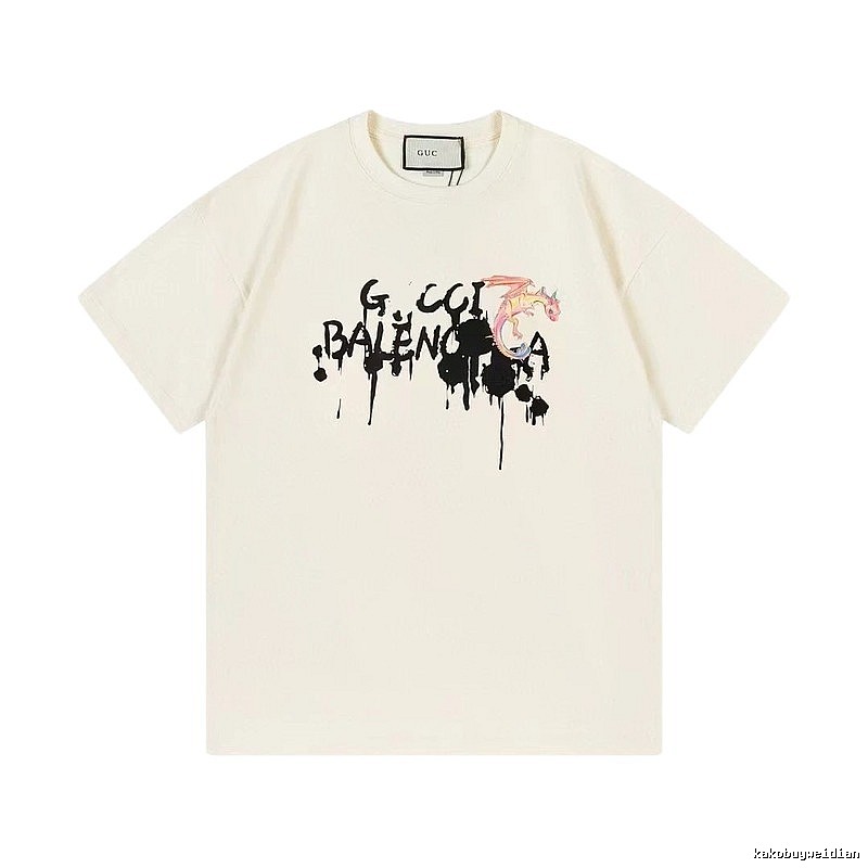 Balenciaga Graffiti Collaboration Street Style Off-White T-Shirt