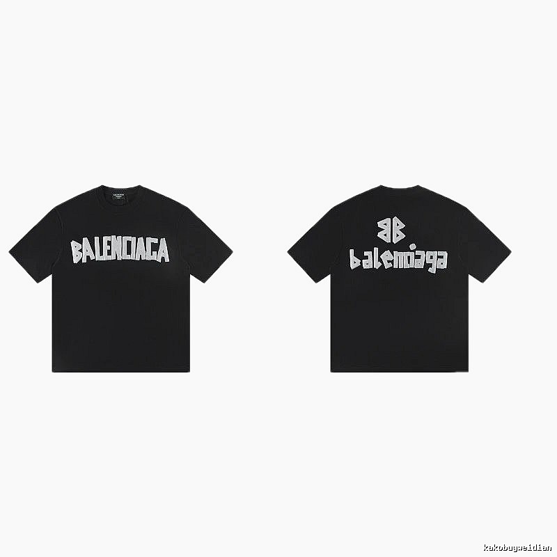 Balenciaga Letter Print Street Style Black T-Shirt