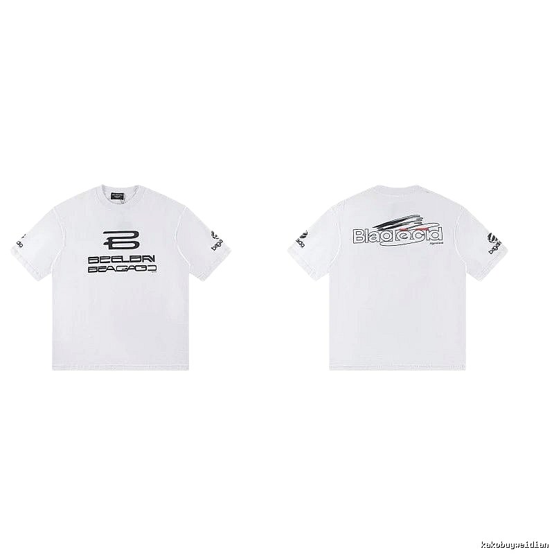 Balenciaga Trendy Racing Print White T-Shirt