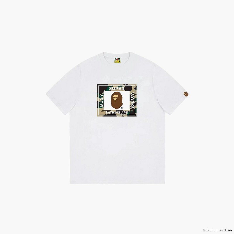 Bape camouflage-style white T-shirt