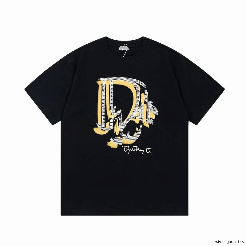 Dior Graffiti Print Street-style Black T-Shirt
