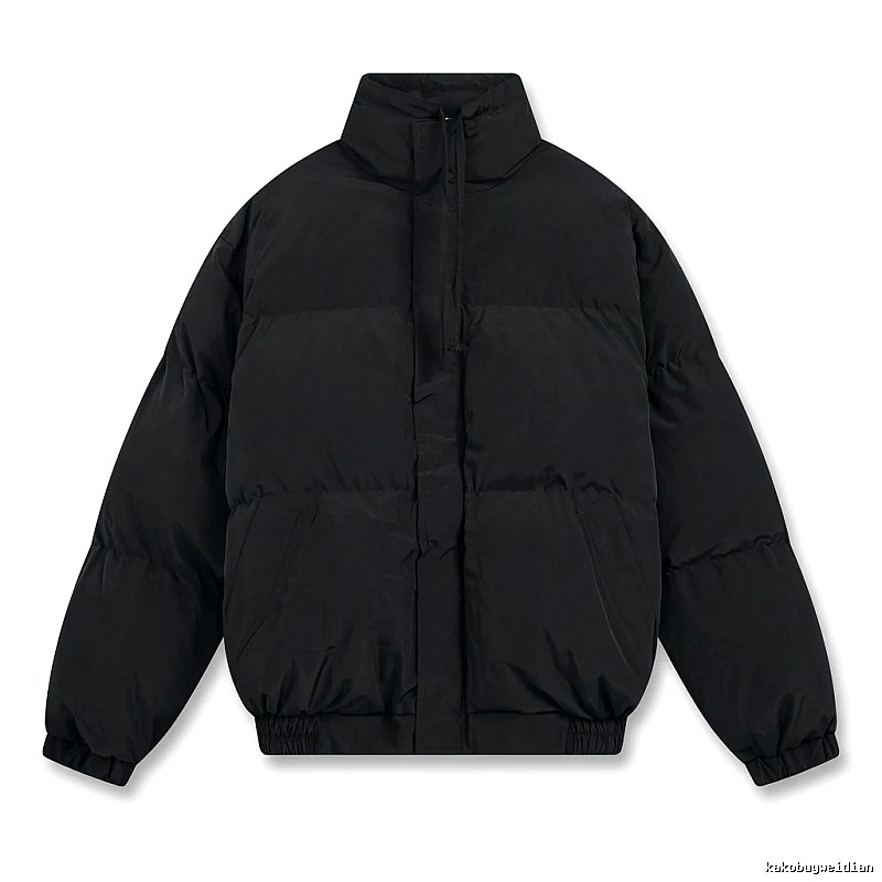 ESSENTIALS minimalist style black cotton-padded jacket