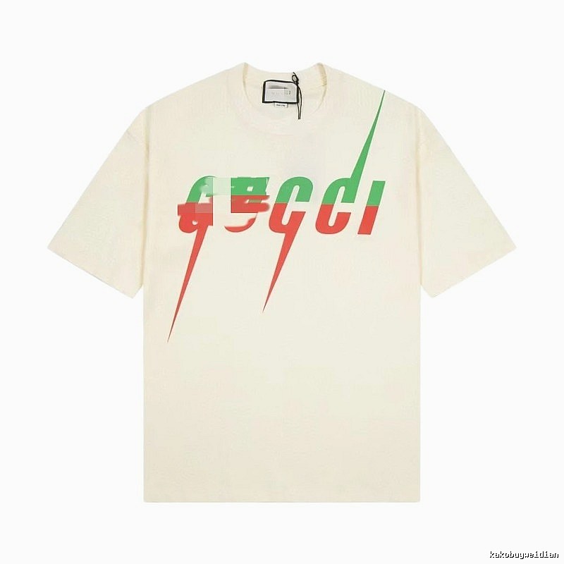 Gucci Color-block Print Casual Style Off-white Short-sleeve T-shirt