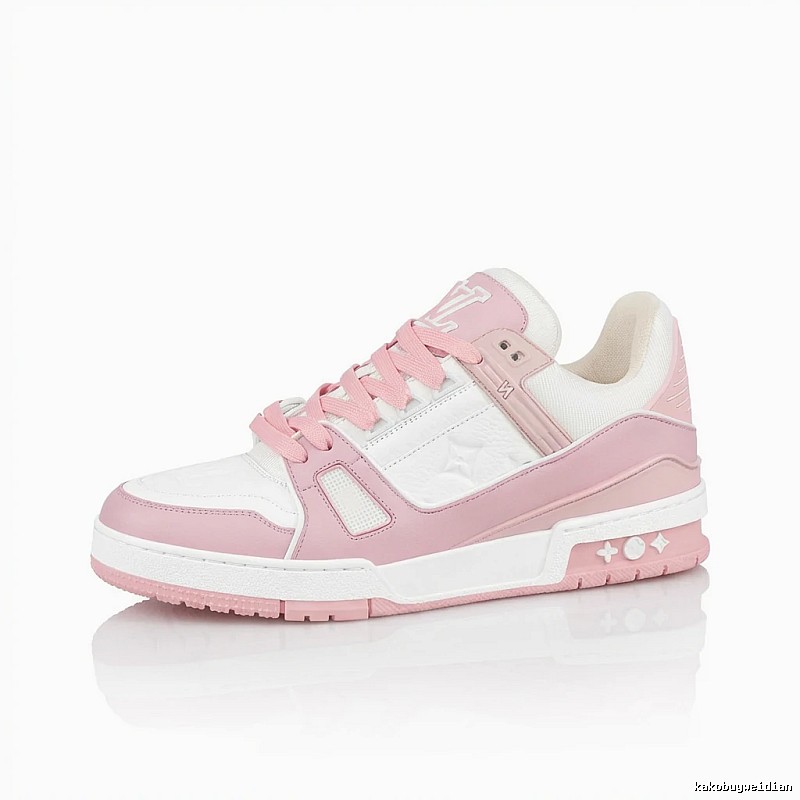 Louis Vuitton pink and white fashionable sports shoes