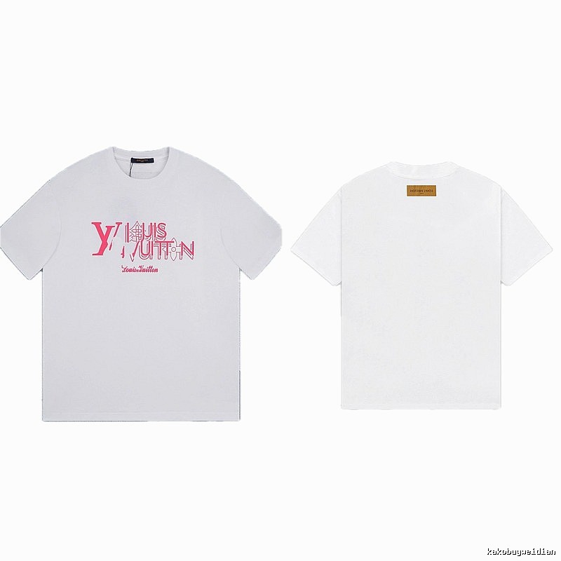 Louis Vuitton Trendy Misaligned Print White T-shirt