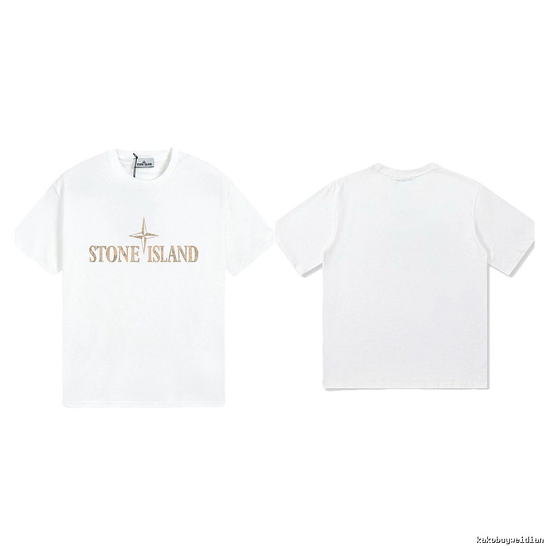 Stone Island Classic Street Style White Short Sleeve T-Shirt