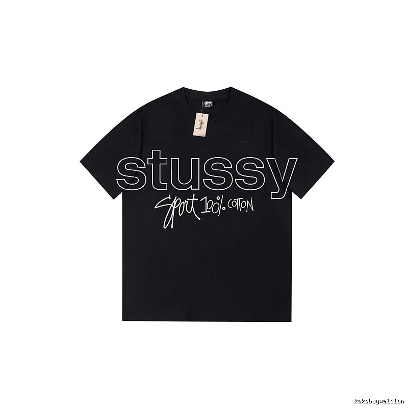 Stussy Premium Style Graphic T-shirt Black White Stussy for Resort Outfits