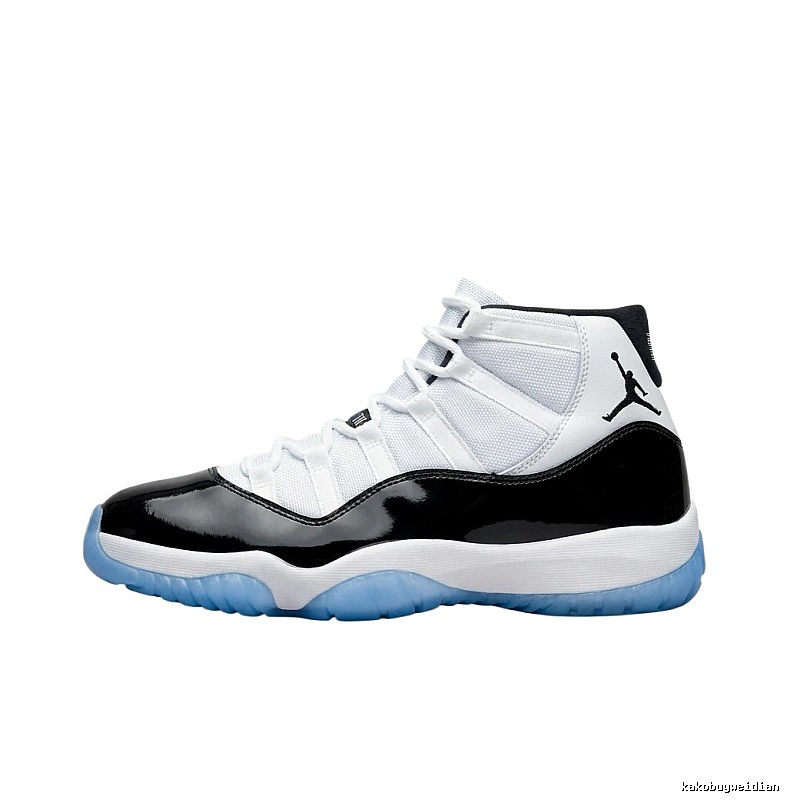 The classic black-and-white Air Jordan 11 basketball shoes.