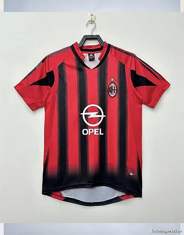 AC Milan Monogram Retro soccer jersey Red Black Striped for Layered Styling