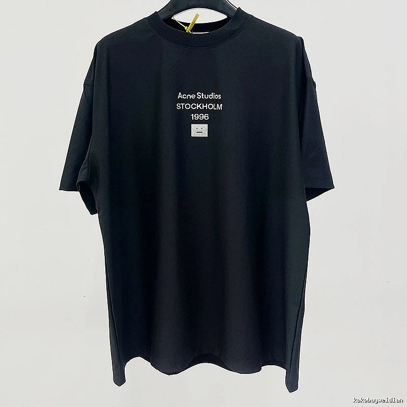 Acne Studios 2090-80 Black Style Ac908066 Stockholm Logo T-Shirt Airport Outfit