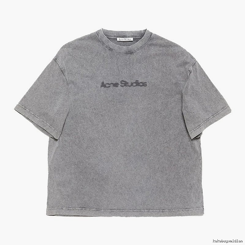 Acne Studios 2090-80 Gray Style Ac908028 Stockholm Logo T-Shirt Fan Wear