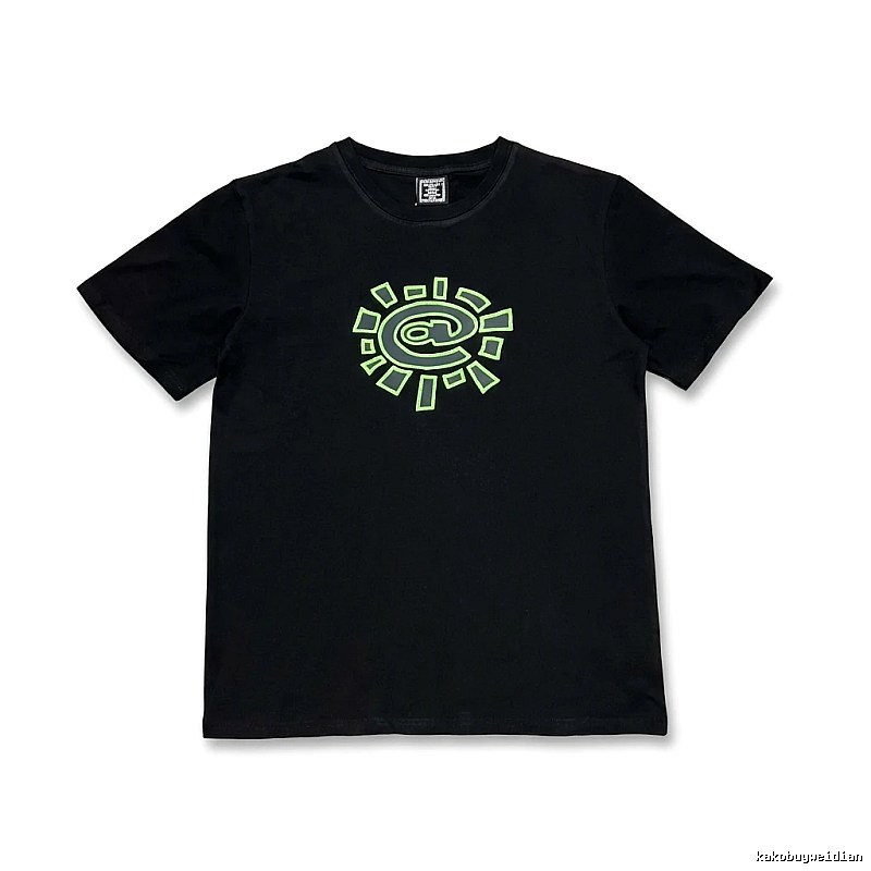 ADWYSD trendy brand black printed T-shirt