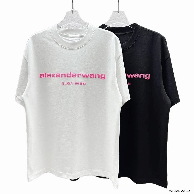 Alexander Wang Flocked Minimalist Black and White Short-sleeve T-shirt