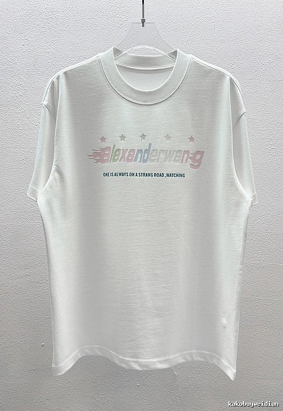 Alexander Wang Letter Print Street Style White T-Shirt