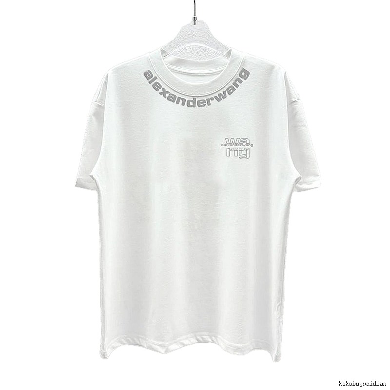Alexander Wang Printed Street Style White T-Shirt