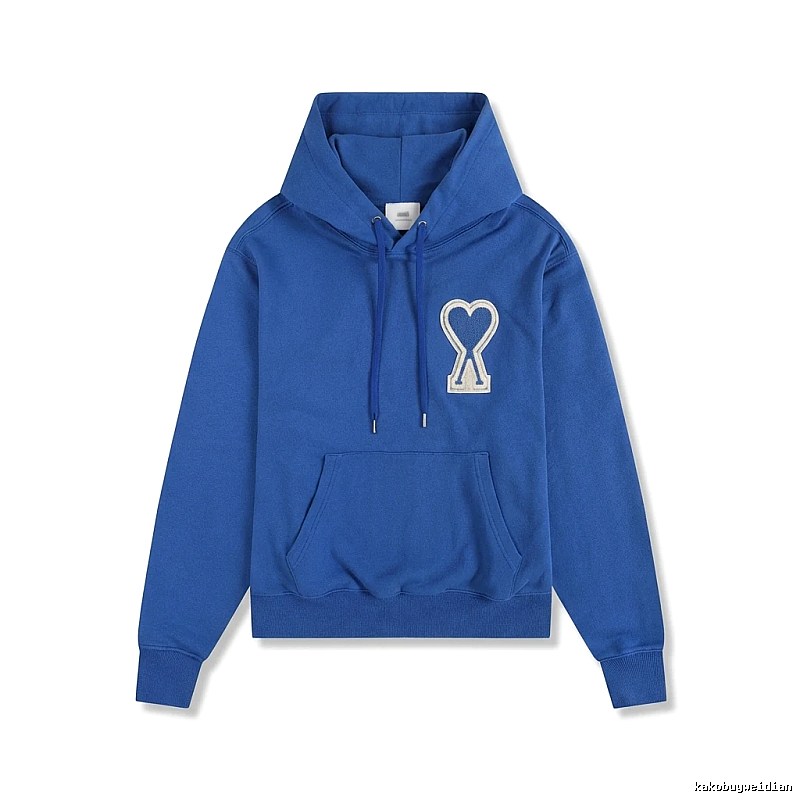AMI love heart pattern blue sweatshirt