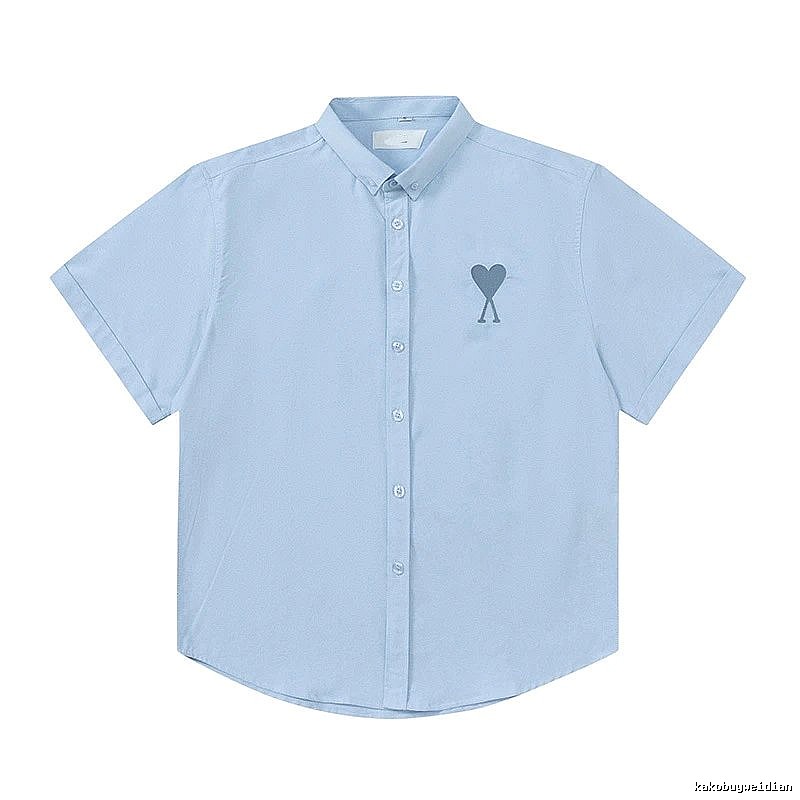 AMI Love Simple Style Blue Shirt