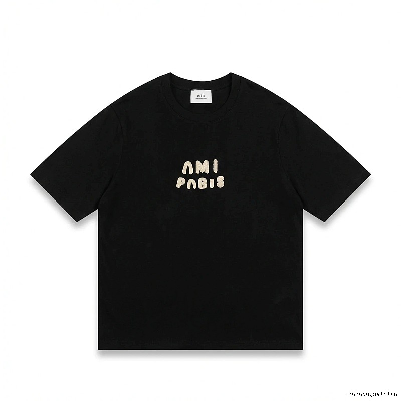 AMI Paris Alphabet Style Black T-shirt
