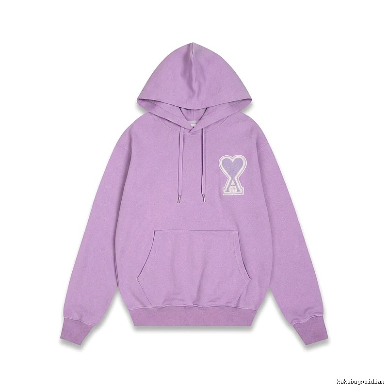 AMI series trendy brand light purple hoodie
