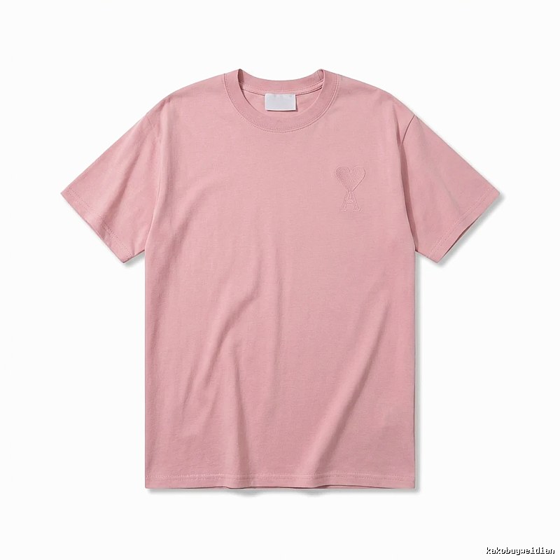 AMI simple and elegant pink T-shirt