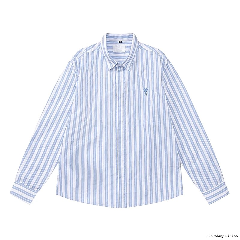 AMI Stripe Simple Blue Shirt