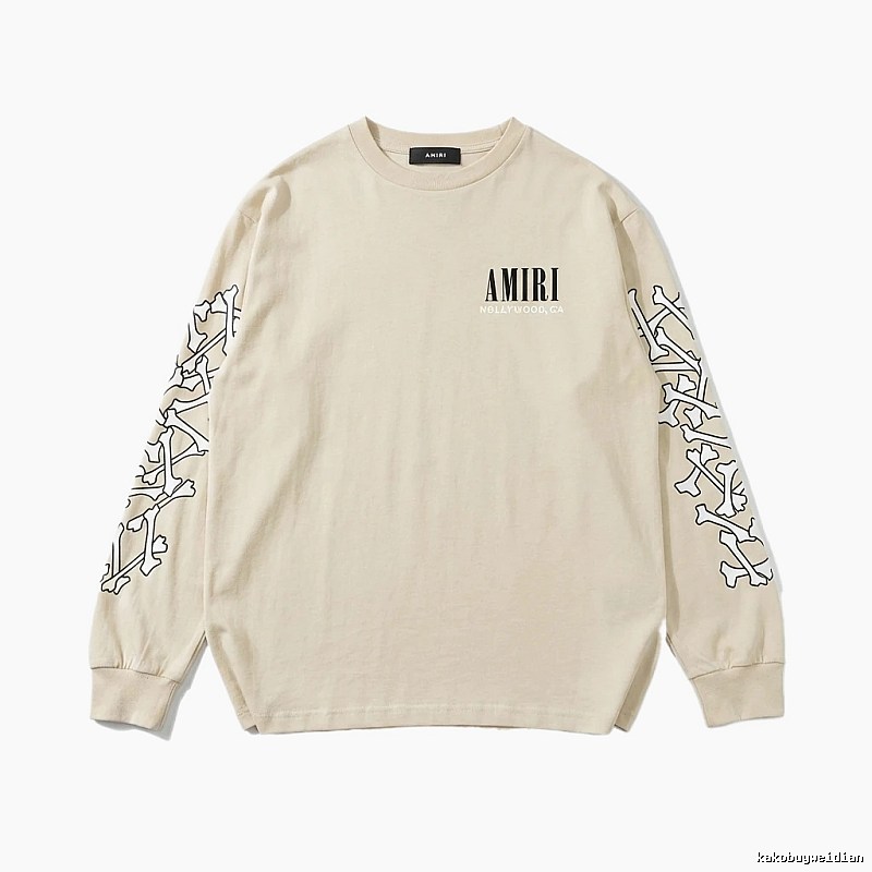 AMIRI Bone Pattern Trendy Beige Sweatshirt