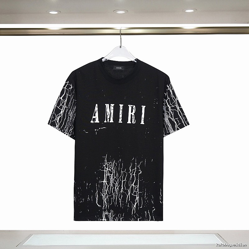 Amiri Classic Graphic T-shirt White Blue Amiri with Travel-Friendly Style