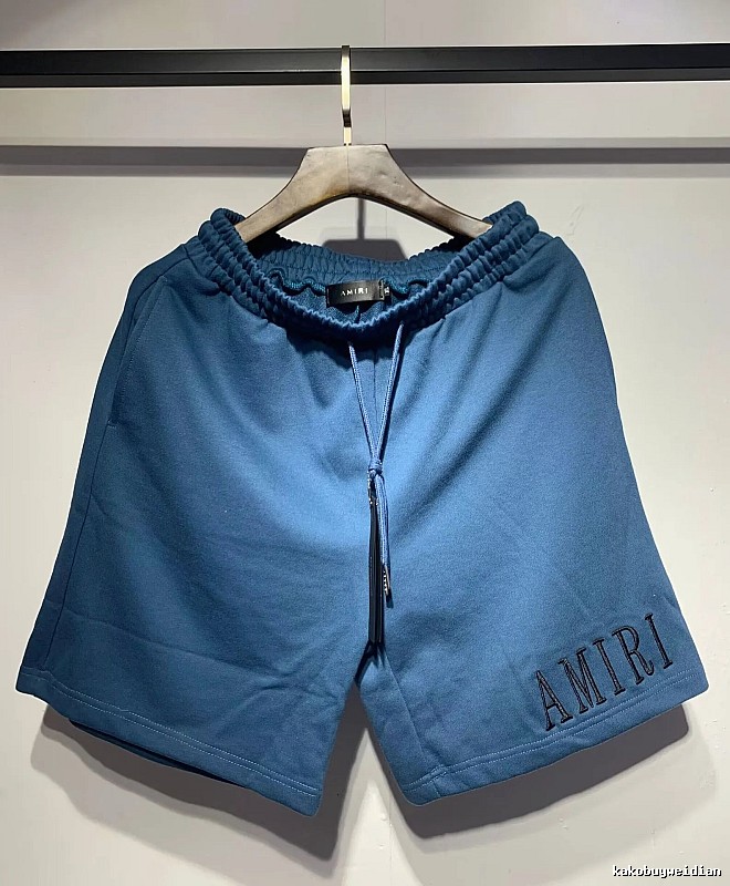 AMIRI Embroidered Casual Style Blue Shorts