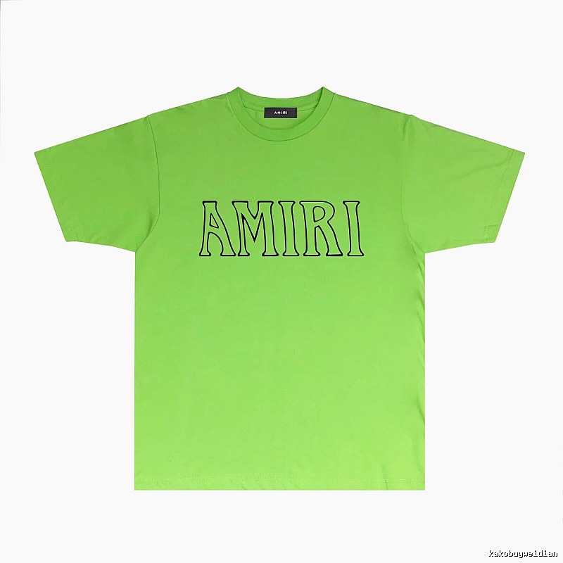 AMIRI Fluorescent Green Simple T-shirt