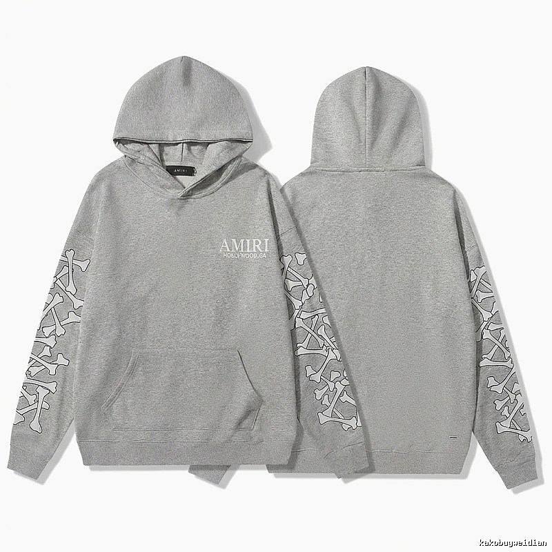 AMIRI gray hoodie with bone print