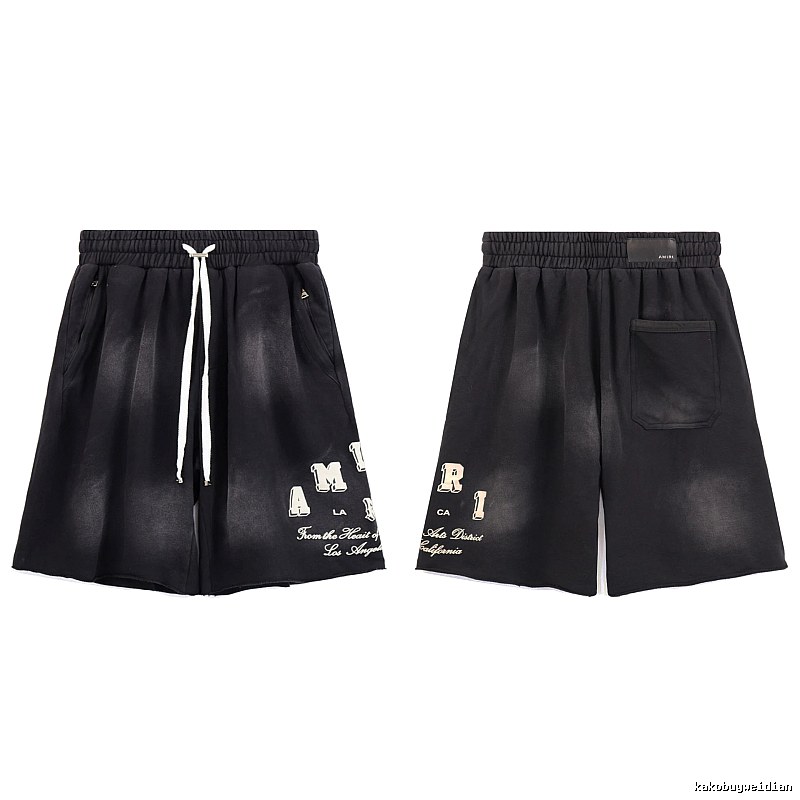 AMIRI Letter Print Street Style Black Shorts