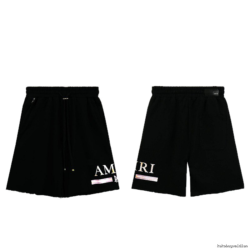 AMIRI Letter Print Street Style Black Shorts