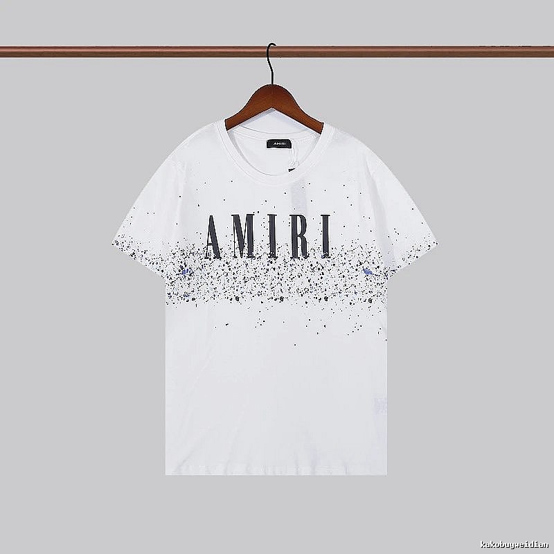 Amiri Logo Detail Graphic T-shirt White Blue Amiri with Relaxed Feel
