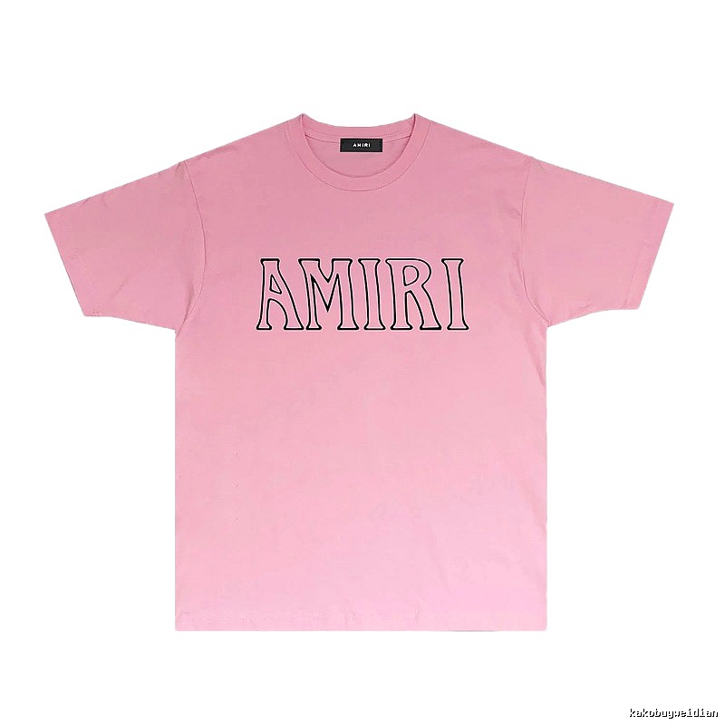 AMIRI minimalist style pink T-shirt