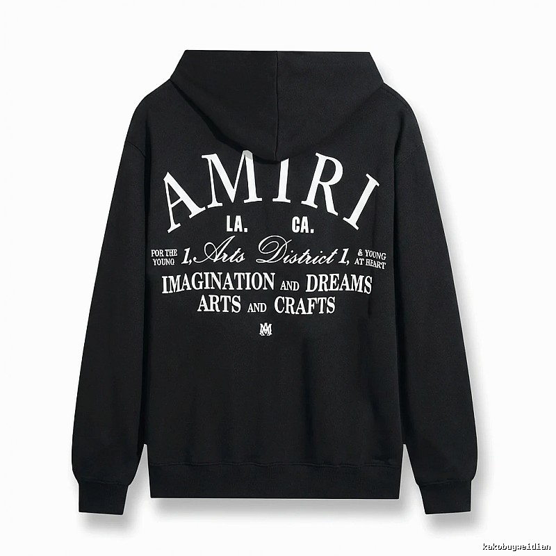 AMIRI printed style black hoodie