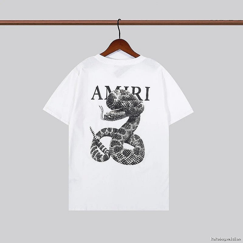 Amiri Resort Graphic T-shirt White Blue Amiri for Travel Looks