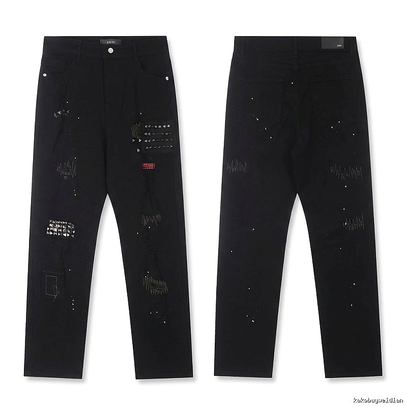 AMIRI Rivet Punk Style Black Pants
