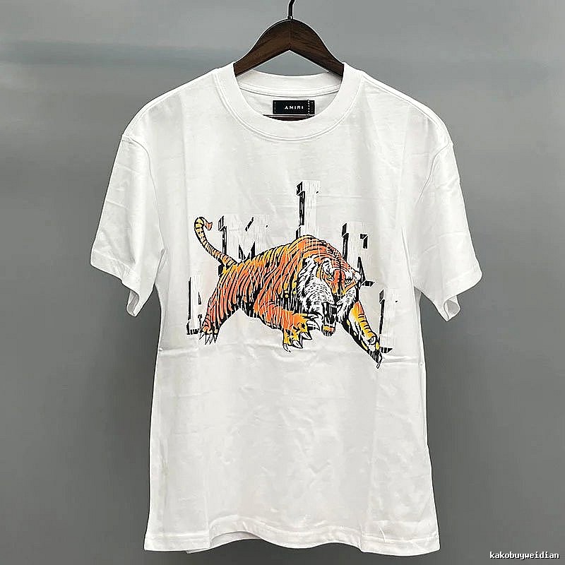 Amiri White Records Graphic T-Shirt Modern Fit