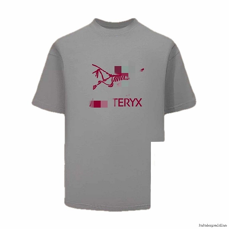 Arc'teryx Skull Print Trendy Cool Light Grey Short Sleeve T-Shirt