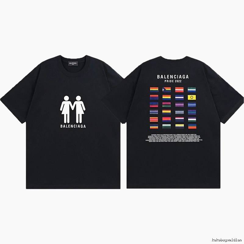 Balenciaga 22 Pride Collection Printed Black Short-sleeve T-shirt