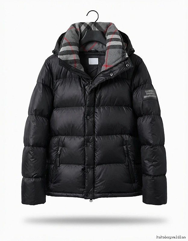 Balenciaga checkered style black down jacket