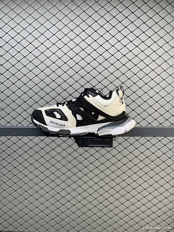 Balenciaga Chunky Runners with Layered Technical Panels in Black and Cream