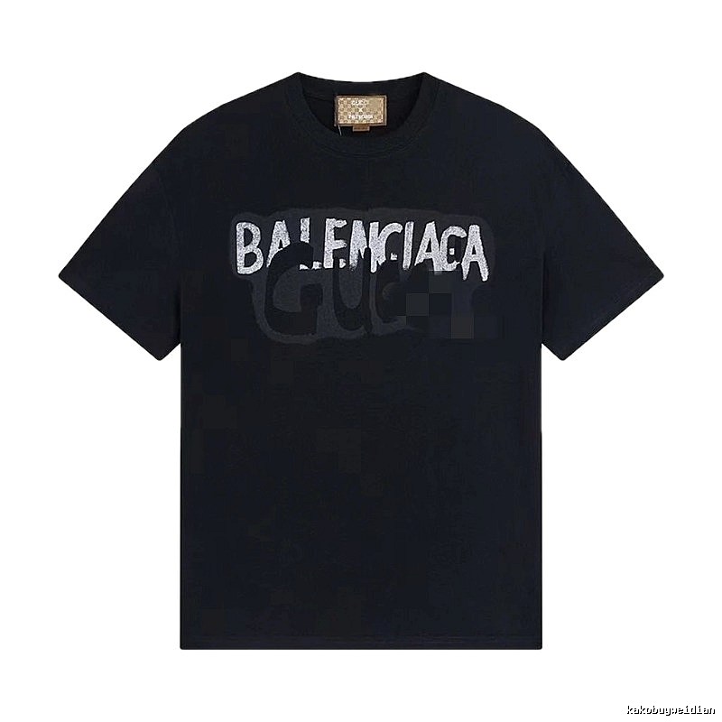 Balenciaga Co-branded Graffiti-style Black T-Shirt