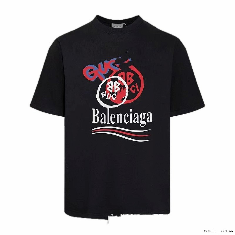 Balenciaga Co-branded Graffiti-style Black T-shirt