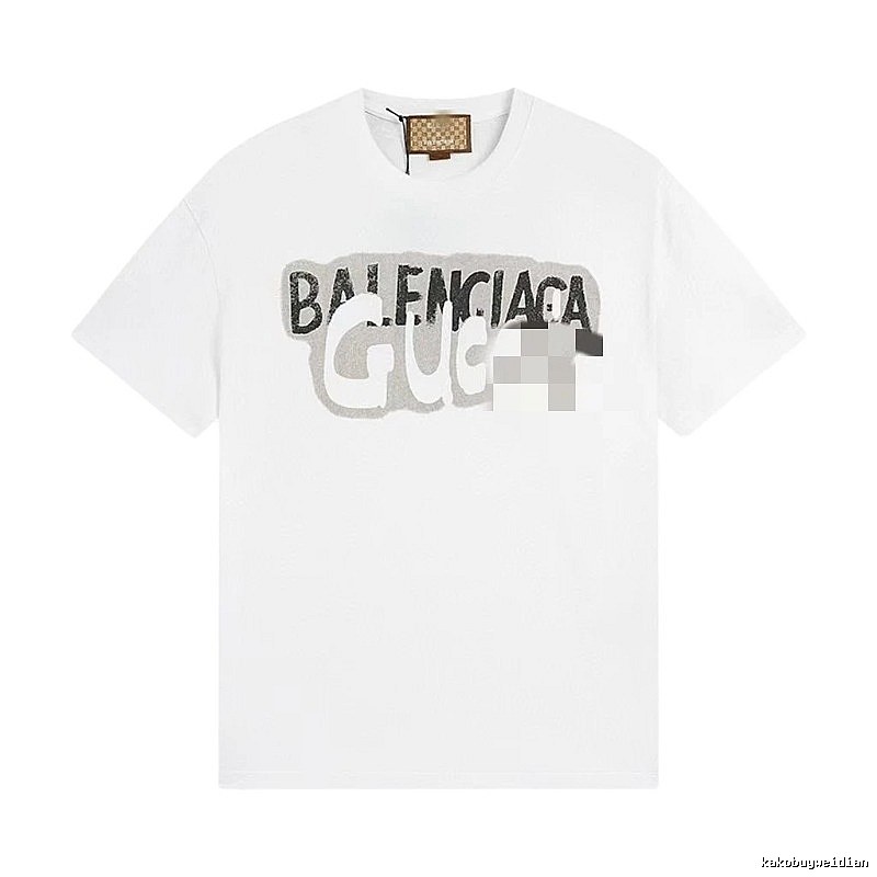 Balenciaga Co-branded Graffiti-style White T-Shirt
