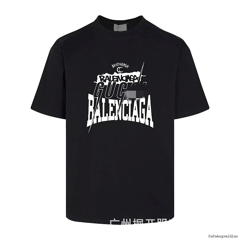 Balenciaga Co-branded Street Style Black Short-sleeve T-shirt
