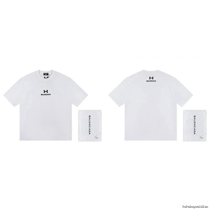 Balenciaga Co-branded Trendy Printed White T-Shirt