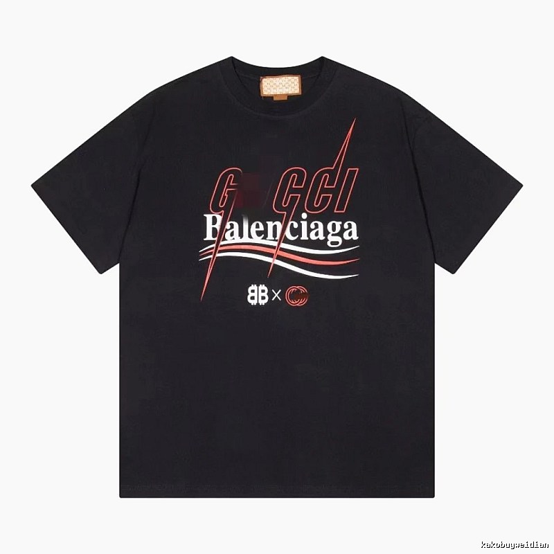 Balenciaga Co-branded Trendy Style Black Short-sleeve T-shirt